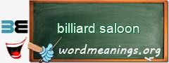 WordMeaning blackboard for billiard saloon